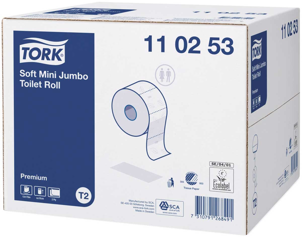 PAPEL HIGIEN.MINI JUMBO T2 TORK PREMIUM 2CAPA 12U