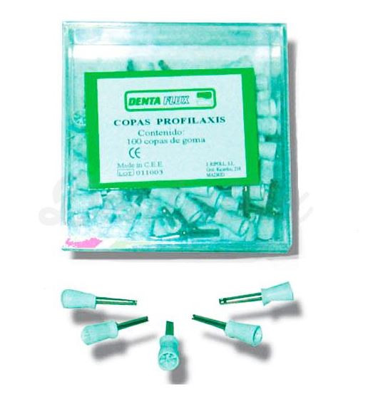 COPAS DE GOMA PARA PROFILAXIS 10U DENTAFLUX
