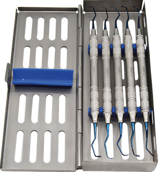 CURETAS GRACEY PUNTAS TITANIO 5U + BANDEJA GNZ