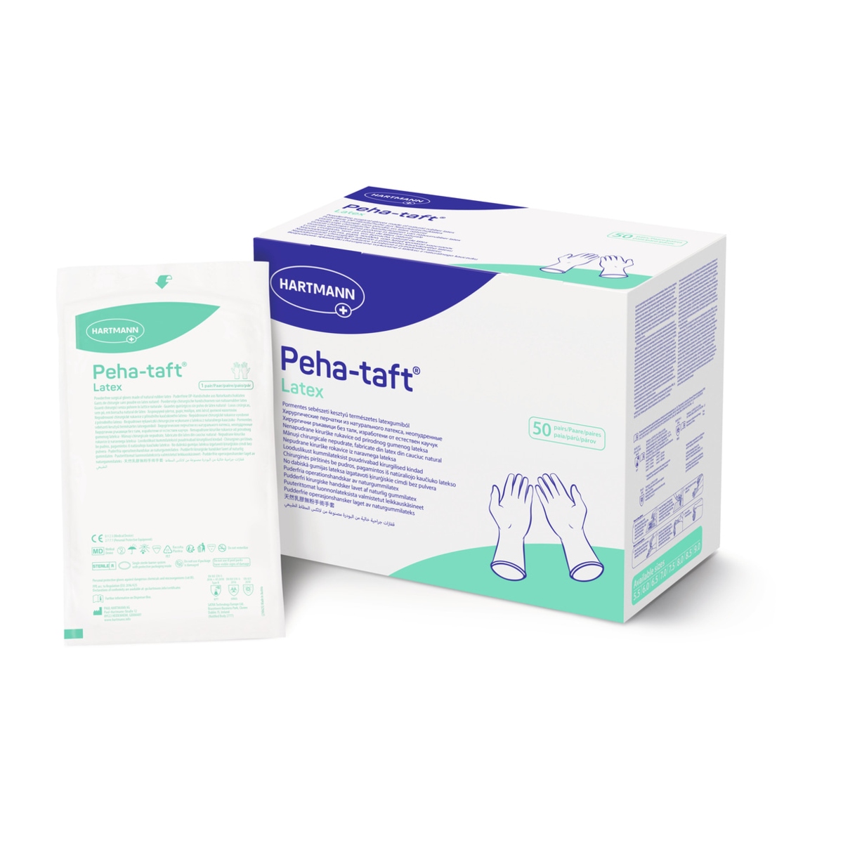 GUANTES LÁTEX ESTÉRILES PEHA TAFT HARTMANN