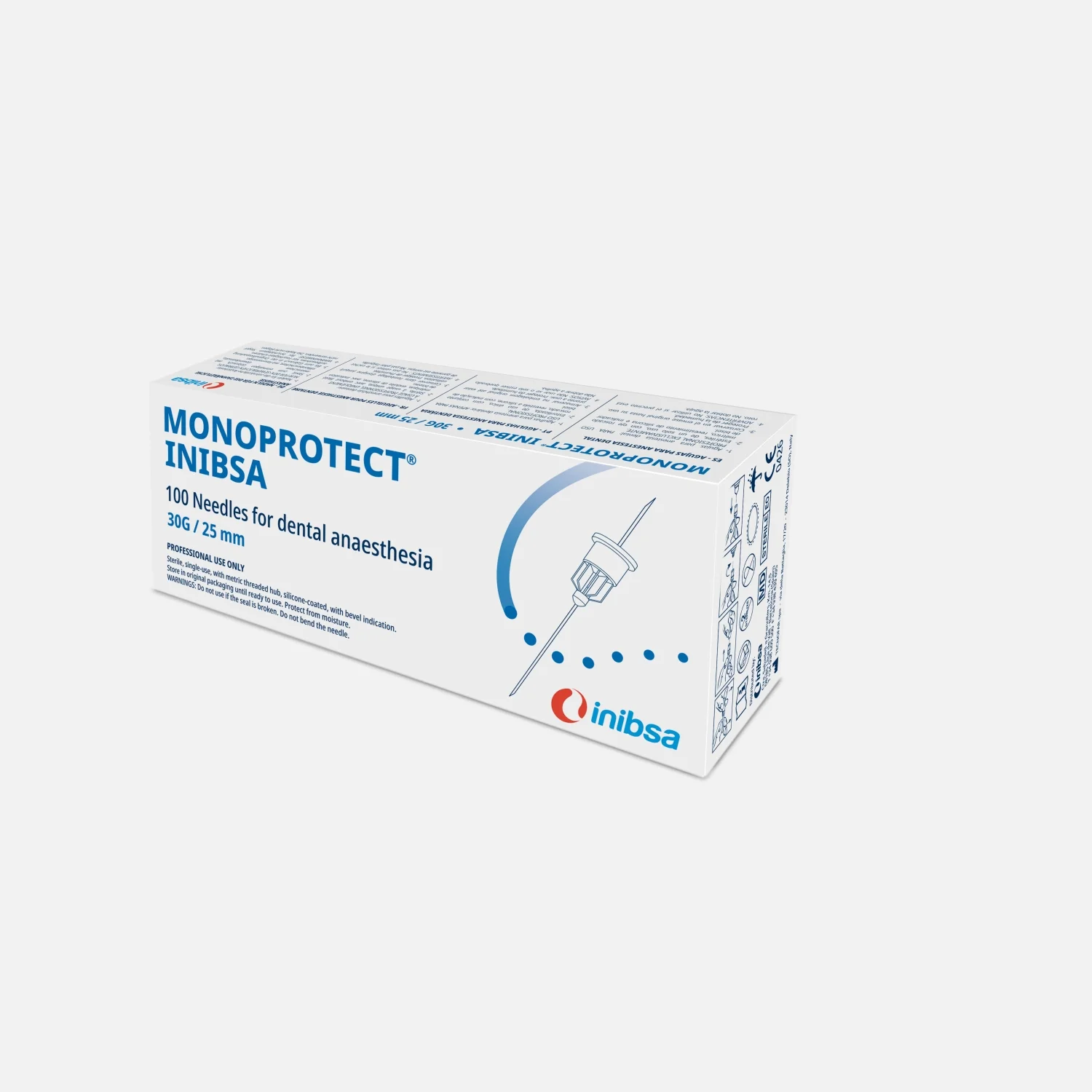 AGUJA MONOPROTECT 30G 0,30X25MM CORTA INIBSA