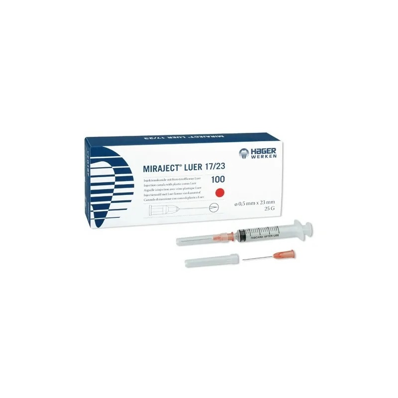 MIRAJECT LUER 0.4X23MM 27G 100U. HAGER WERKEN