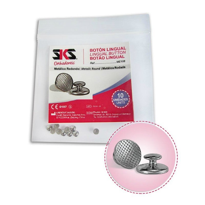 BOTONES LINGUALES 10U REDONDO SKS