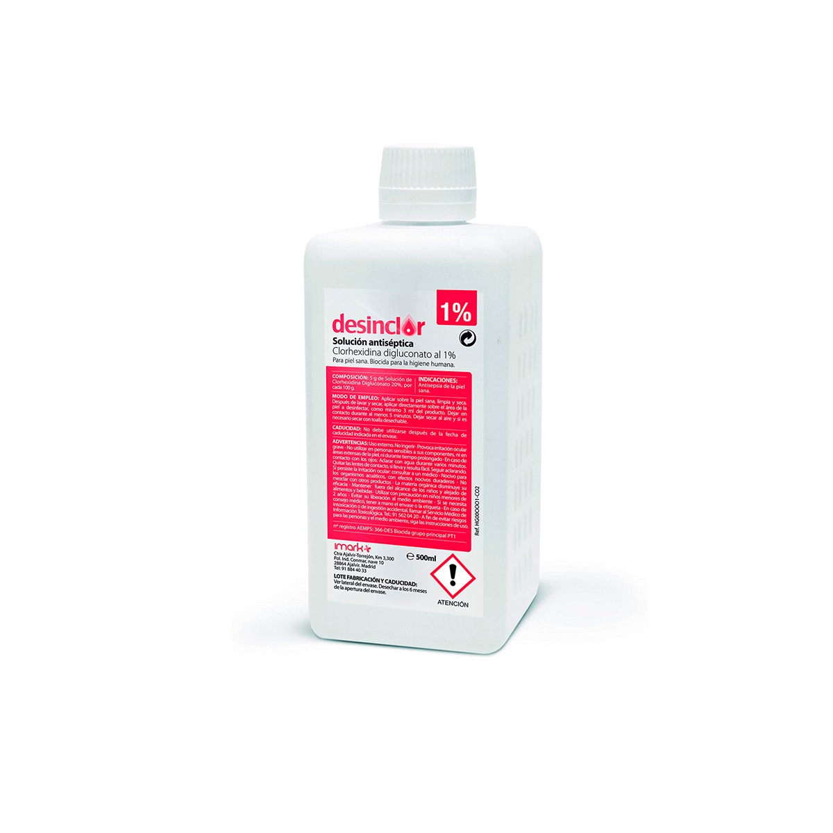 DESINCLOR SOLUCION 1% 500ML
