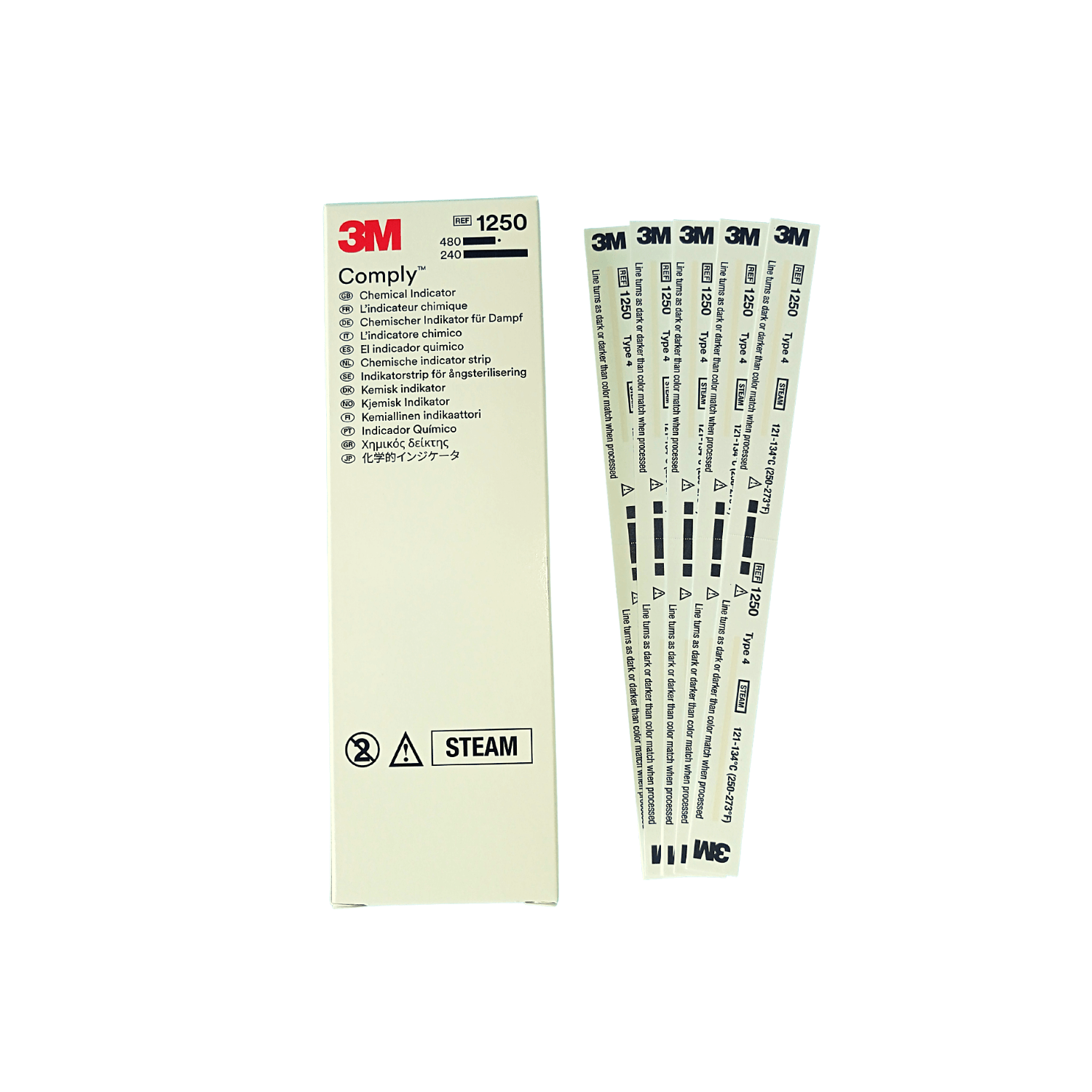 COMPLY TIRAS QUIMICAS ESTERILIZACION VAPOR 240U 3M