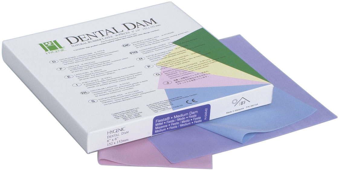DIQUE DE GOMA FIESTA FINO 152X152MM 36U - HYGENIC