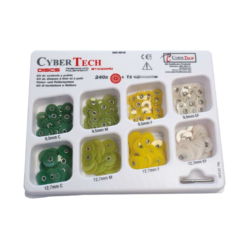 DISCOS PULIDO KIT 9,5MM+12,7MM+MANDRIL 240U CYBER