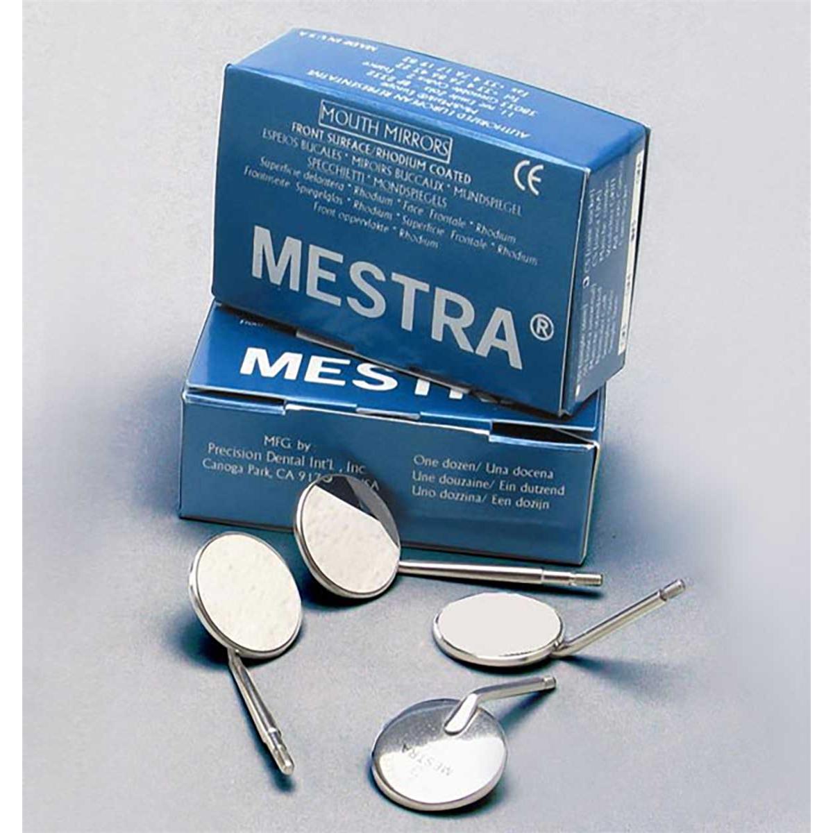 ESPEJOS DENTALES PLANOS RODIO ROSCA FINA N5 12U - MESTRA