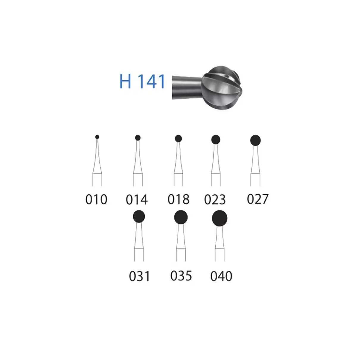 FRESA TUNGSTENO CIRUG H141 C.A.LARGO 014 5U - KOMET