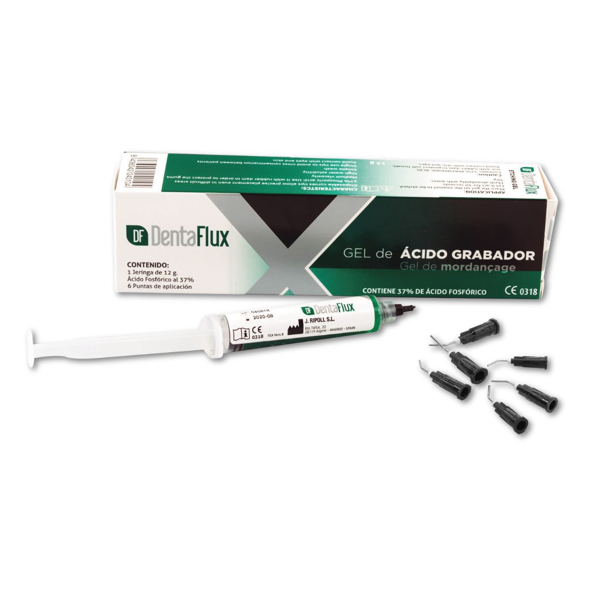 GEL ACIDO GRABADOR + 6 APLICADORES 12GR DENTAFLUX