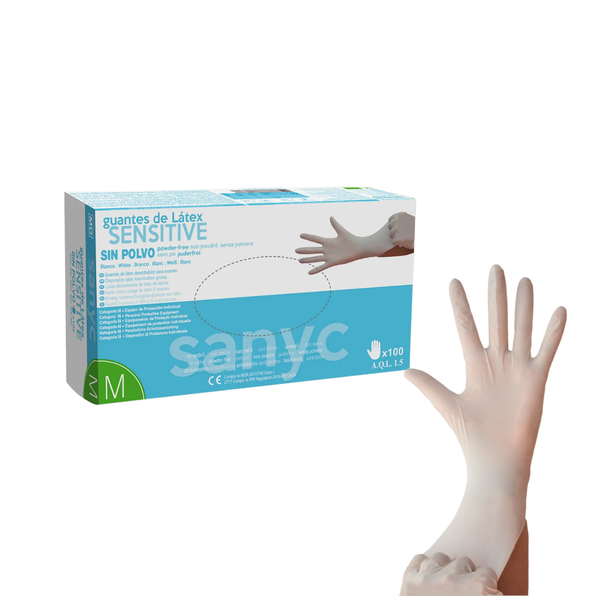GUANTES LÁTEX SENSITIVE SIN POLVO
