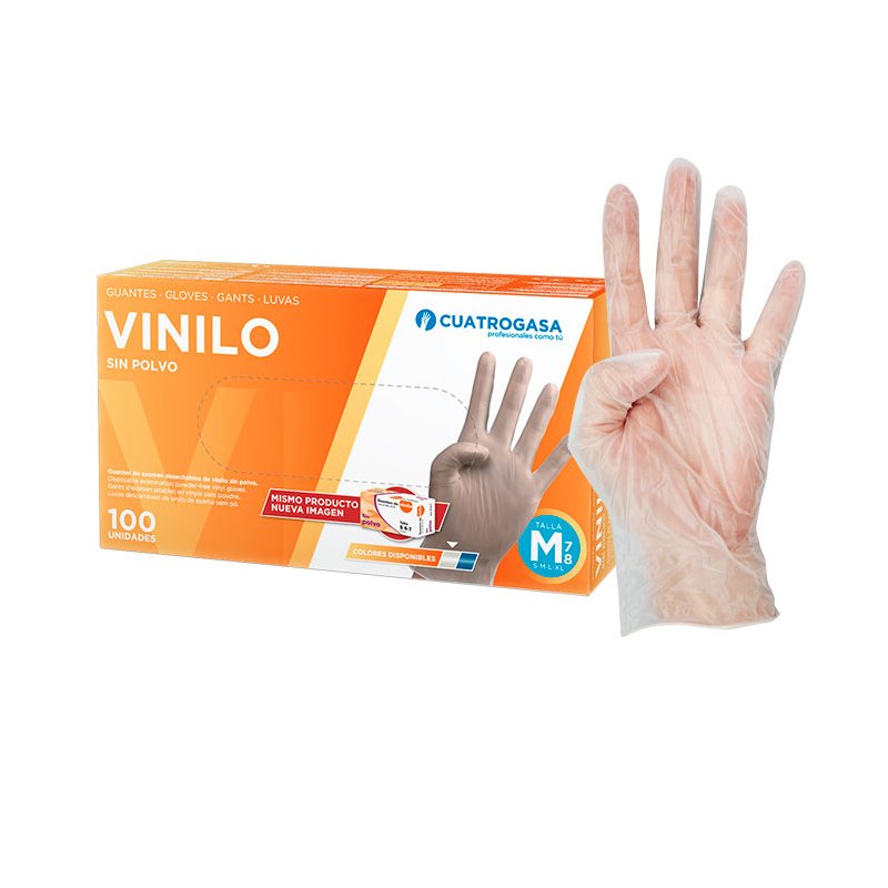 GUANTES VINILO SIN POLVO CUATROGASA