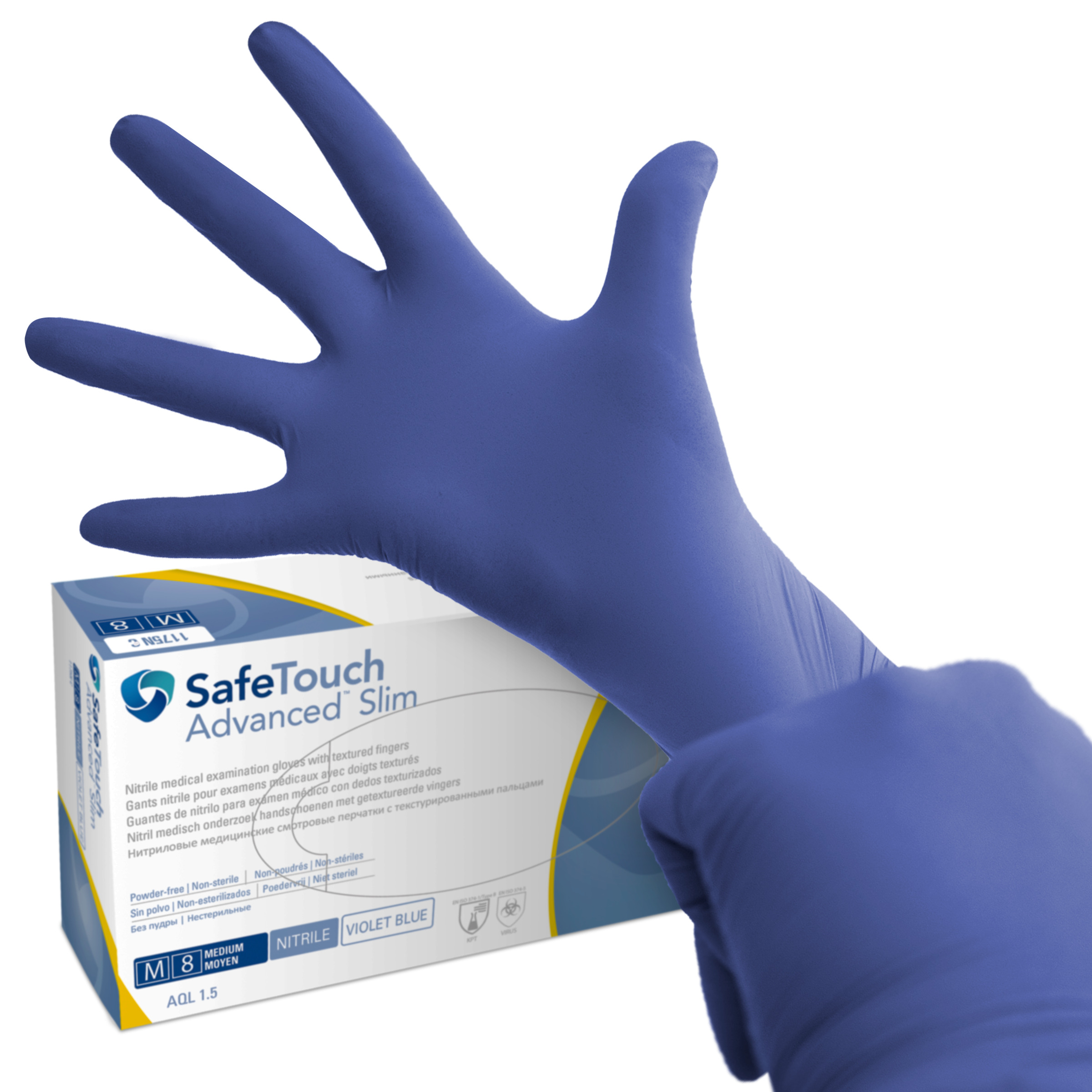 GUANTES NITRILO ADVANCED SLIM AZUL 100U MEDICOM