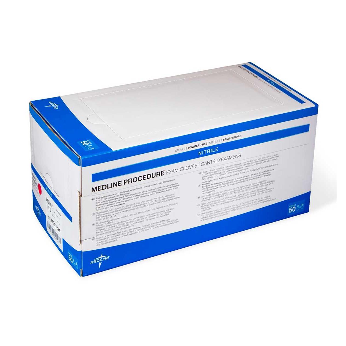 GUANTES NITRILO ESTÉRILES PROCEDURE 50U MEDLINE