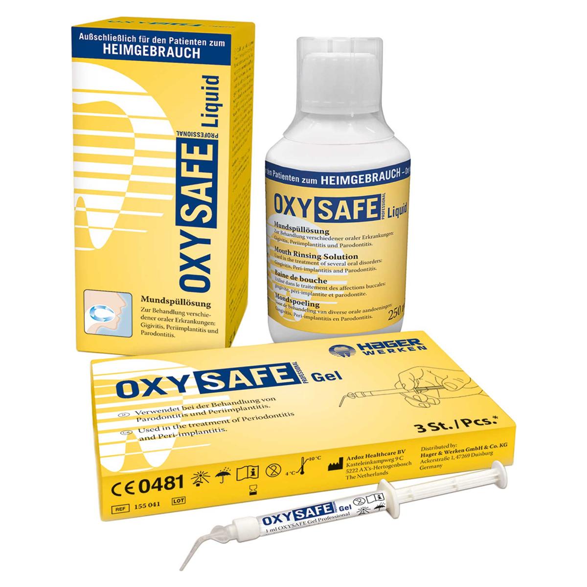 OXYSAFE KIT 3X1ML GEL + 3X250ML COLUTORIO HAGER
