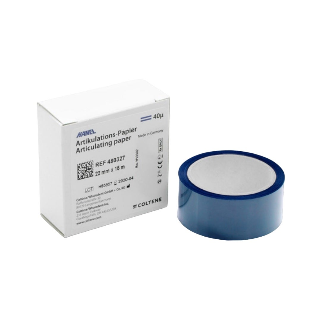 PAPEL ARTICULAR 40 MI. 22 MM AZUL/AZUL 15MT HANEL