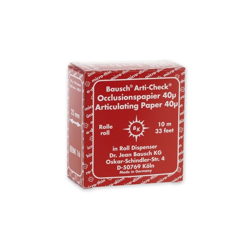 PAPEL DE ARTICULACIÓN EN ROLLO 22 MM X 10 M BAUSCH