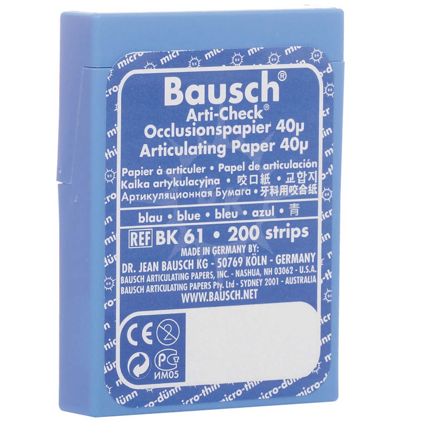 PAPEL DE ARTICULAR MICROFINO 40 MICRAS BAUSCH