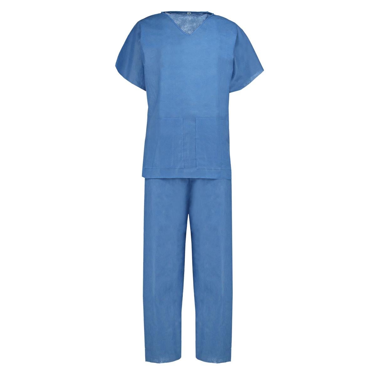 PIJAMA QUIROFANO CUELLO PICO AZUL T S MEDLINE