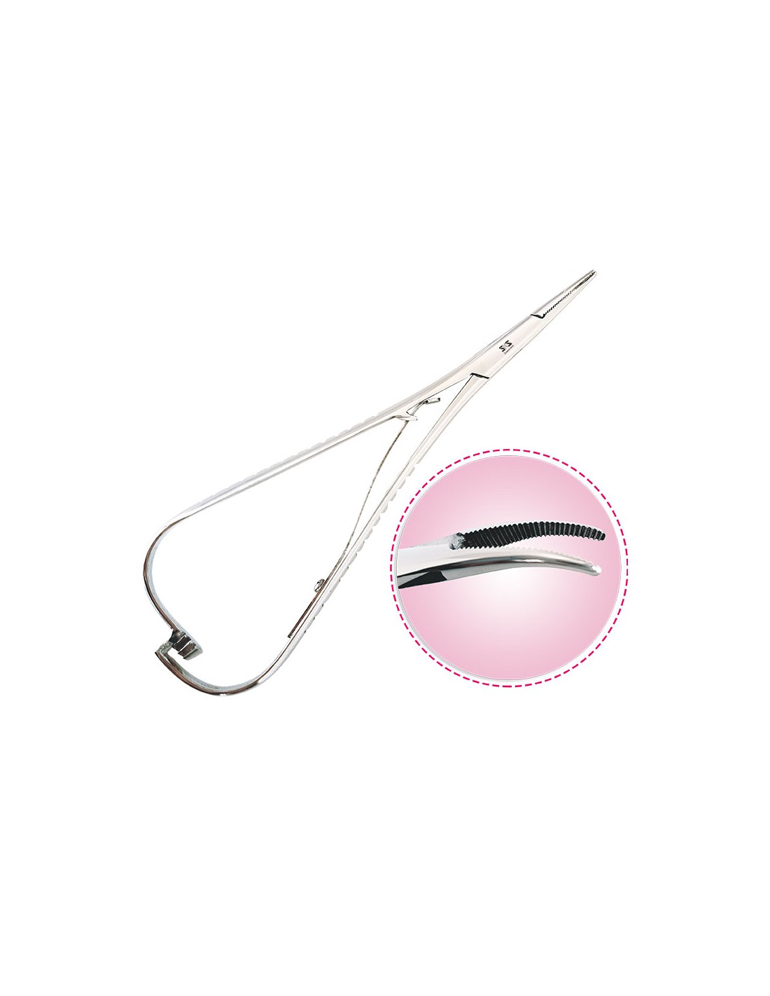 PORTA AGUJAS MATHIEU CURVO ACERO FINO 14CM SKS