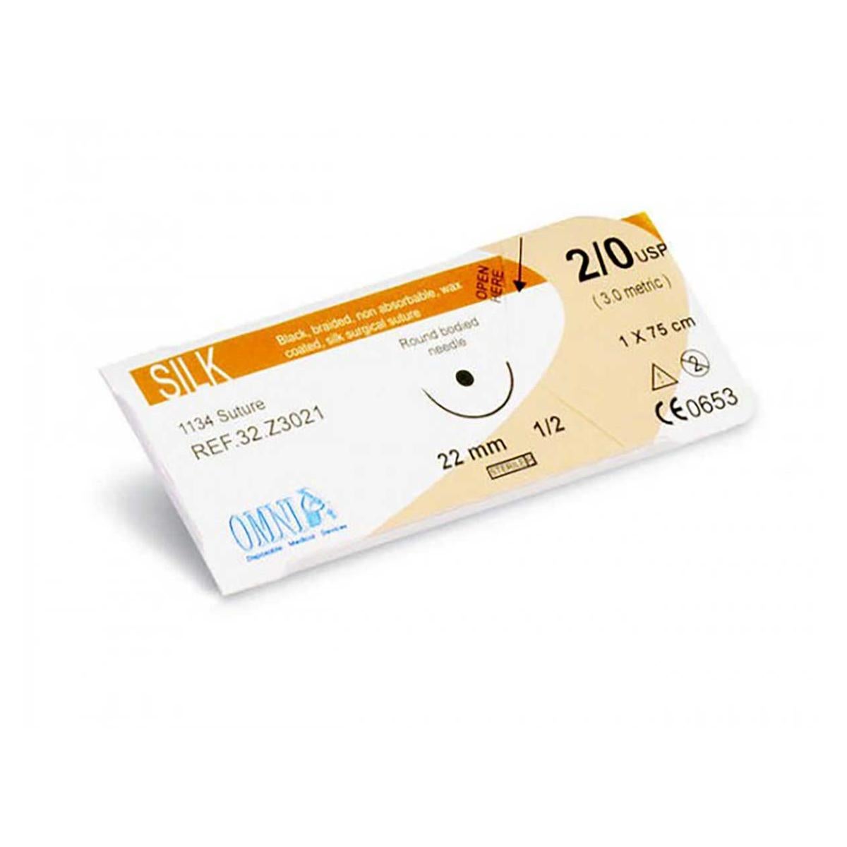 SUTURA SEDA 4/0 75 CM AGUJA 16MM 3/8 24U - OMNIA