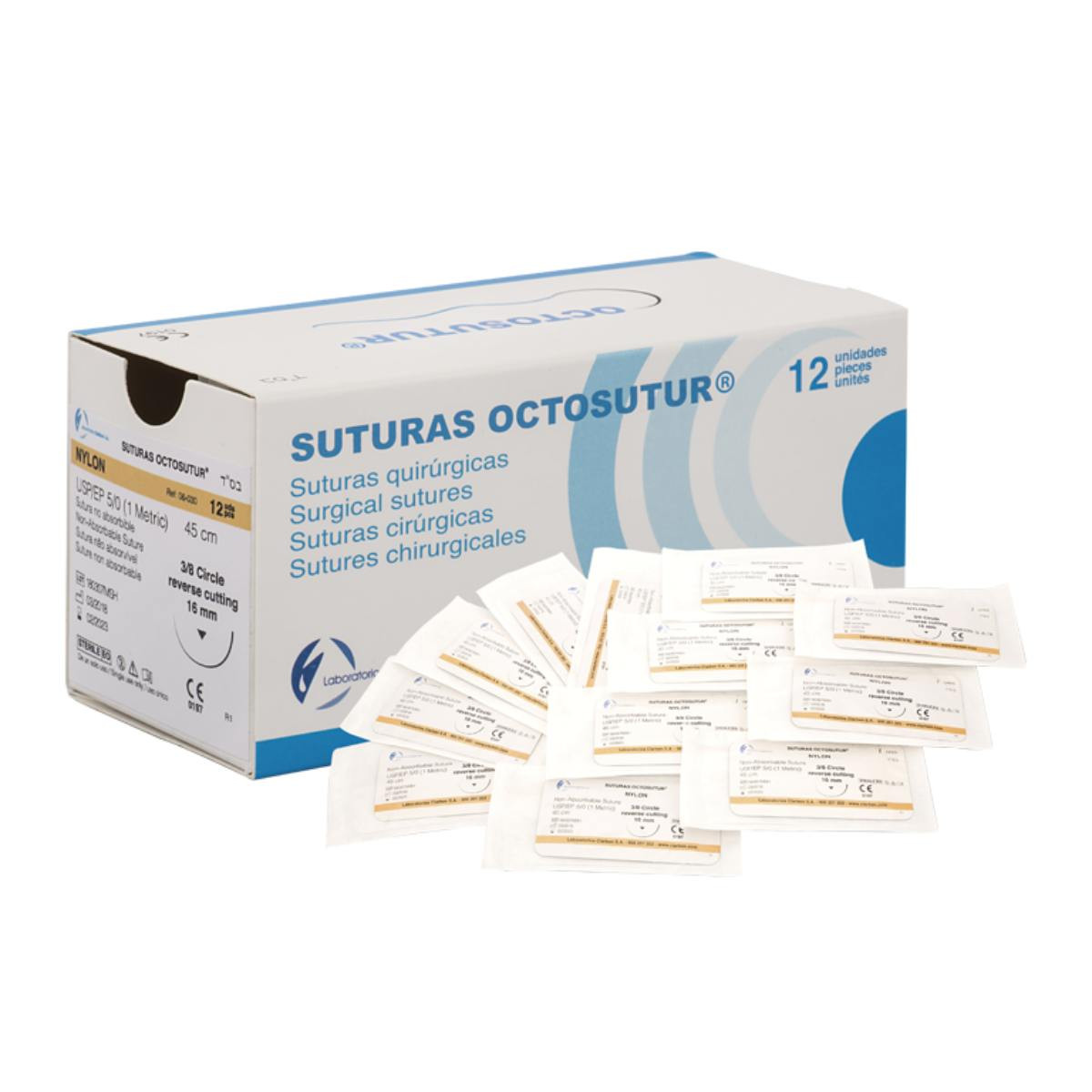 SUTURA QUIRÚRGICA NYLON TRIANGULAR 3/8 45CM - CLARBEN