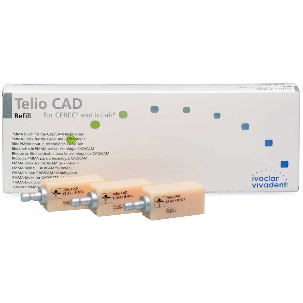 BLOQUES TELIO CAD CEREC/INLAB LT BL3 B40L 3 UD - IVOCLAR