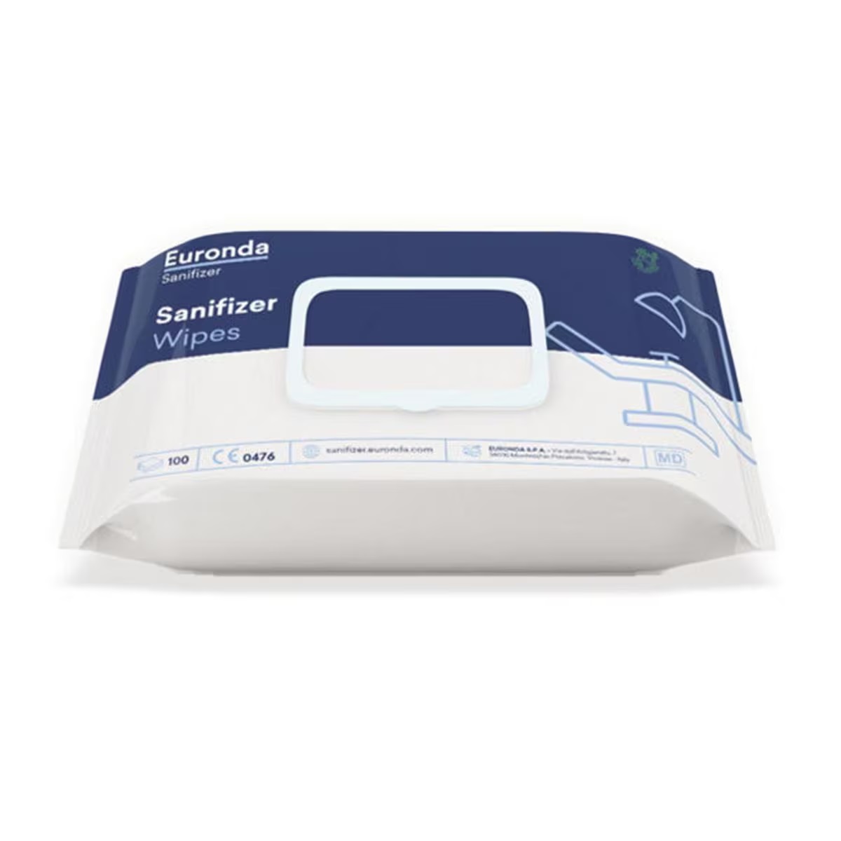 SANIFIZER TOALLITAS DESINFECTANTES 100U EURONDA